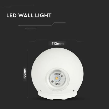 LED Lauko sieninis šviestuvas LED/6W/230V 4000K IP65 baltas