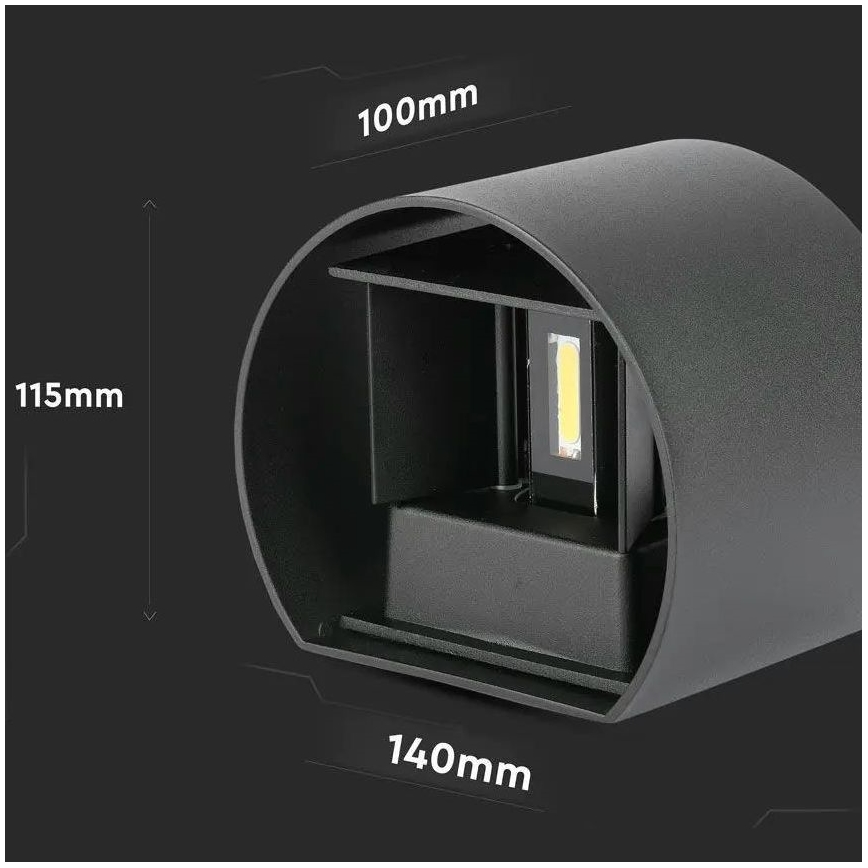 LED Lauko sieninis šviestuvas LED/6W/230V 4000K IP65 juodas