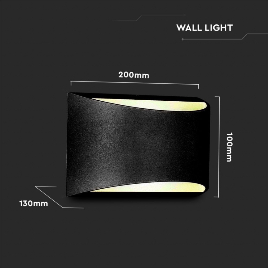 LED lauko sieninis šviestuvas LED/9W/230V 4000K IP54 juodas