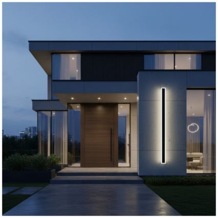 LED Lauko sieninis šviestuvas MIRANA S LED/25W/230V 4000K IP44 120 cm juoda