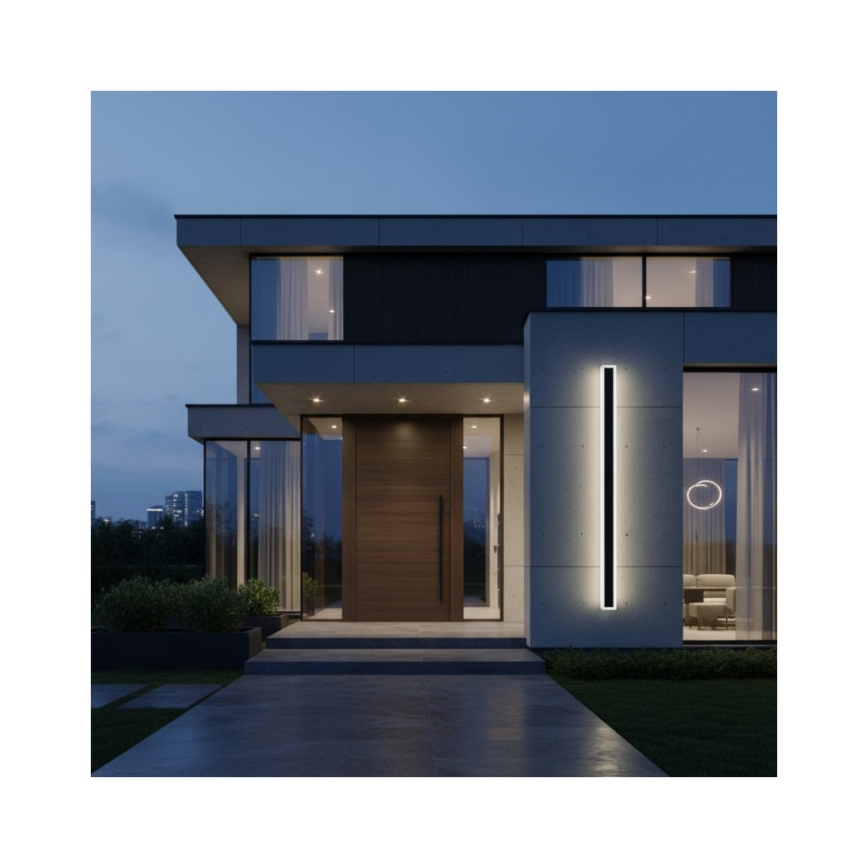 LED Lauko sieninis šviestuvas MIRANA S LED/25W/230V 4000K IP44 120 cm juoda