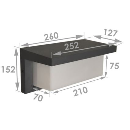 LED lauko sieninis šviestuvas NEELY LED/12W/230V IP54 juodas