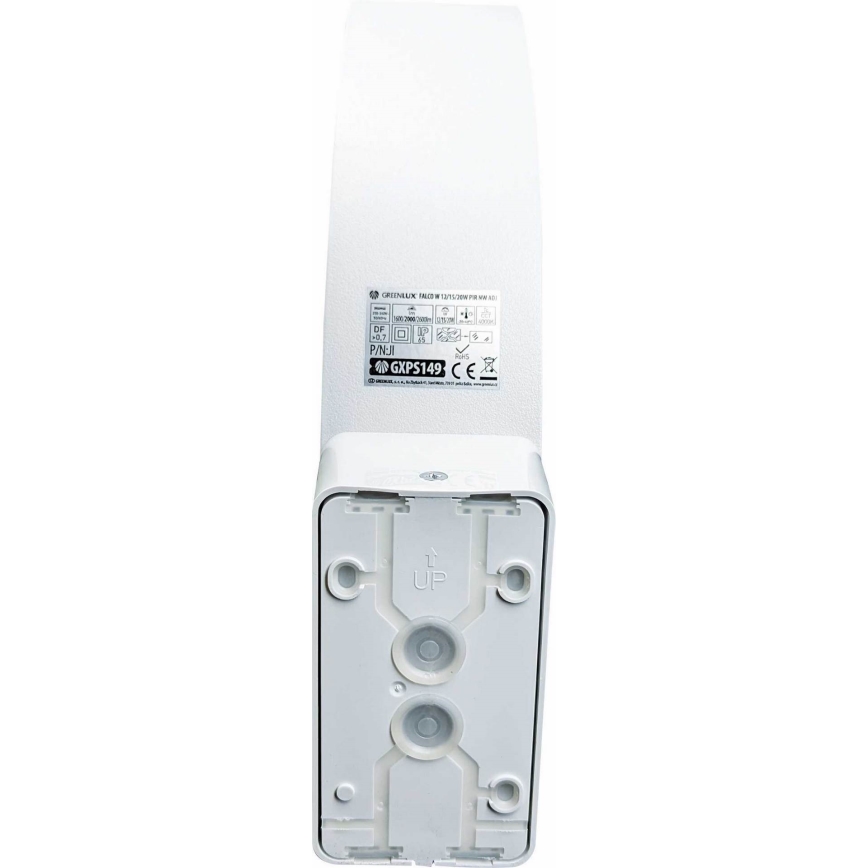 LED Reguliuojamas lauko sieninis šviestuvas su judesio ir sutemos jutikliais LED/12/15/20W/230V IP65 baltas