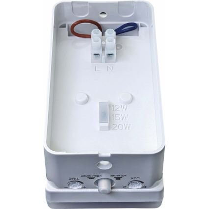 LED Reguliuojamas lauko sieninis šviestuvas su judesio ir sutemos jutikliais LED/12/15/20W/230V IP65 baltas