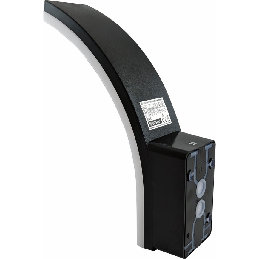 Reguliuojamas LED lauko sieninis šviestuvas su judesio ir sutemų davikliu, 12/15/20W, 230V, IP65, juodas