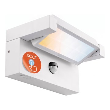 LED Lauko sieninis šviestuvas su judesio ir sutemų jutikliu LED/25W/230V 3000/4000/6500K IP54 balta