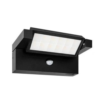 LED lauko sieninis šviestuvas su judesio ir tamsos jutikliu LED/20W/230V 3000/4000/6500K IP54 juodas