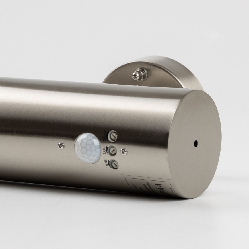 LED lauko sieninis šviestuvas su judesio jutikliu 1xGU10/5W/230V IP44 matinis chromas