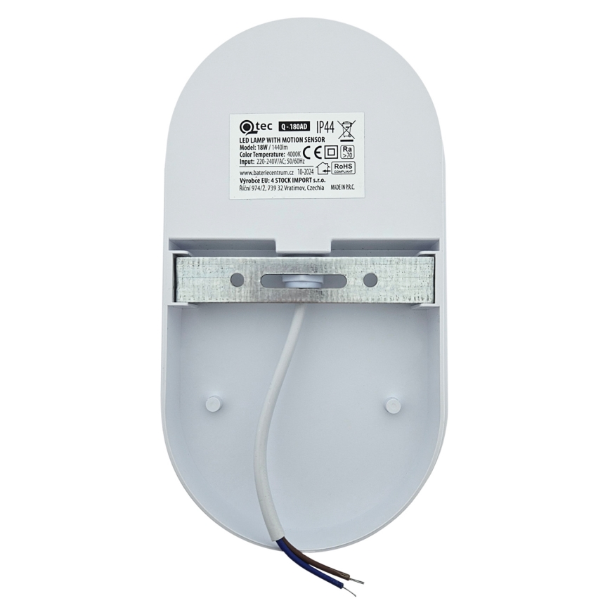 LED lauko sieninis šviestuvas su judesio jutikliu LED/18W/230V IP44 antracitas