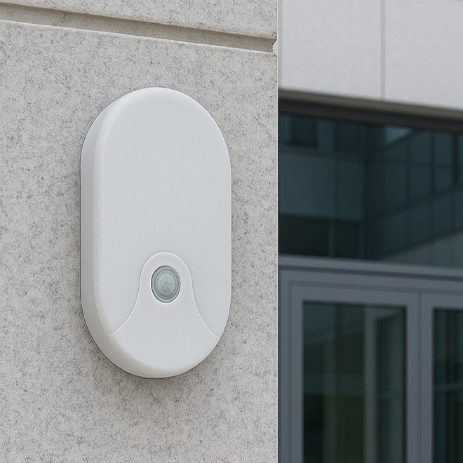 LED lauko sieninis šviestuvas su judesio jutikliu LED/18W/230V IP44 balta