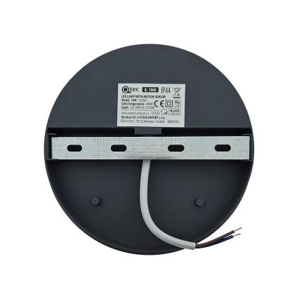 LED lauko sieninis šviestuvas su judesio jutikliu LED/18W/230V IP44 baltas