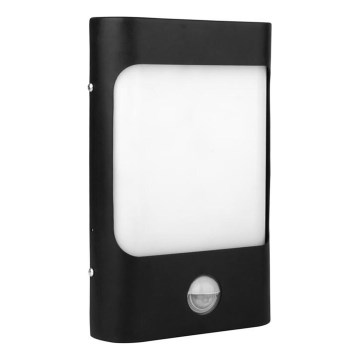 LED Lauko sieninis šviestuvas su jutikliu CORDOBA LED/9W/230V IP44 juoda