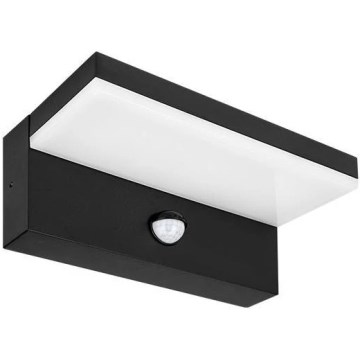 LED lauko sieninis šviestuvas su jutikliu HESTIO LED/9W/230V 4000K IP44 juodas