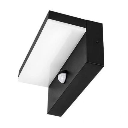 LED lauko sieninis šviestuvas su jutikliu HESTIO LED/9W/230V 4000K IP44 juodas