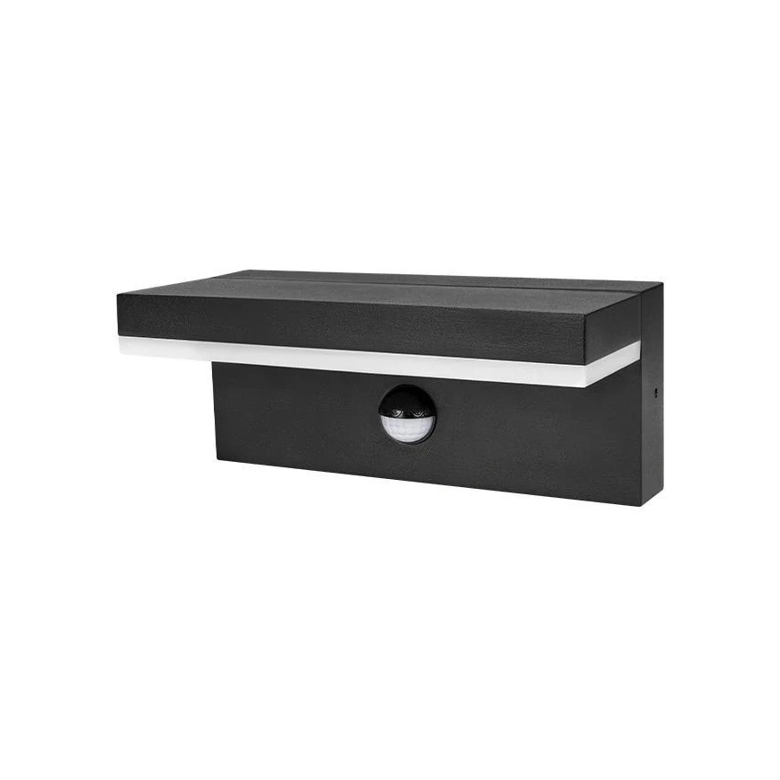 LED lauko sieninis šviestuvas su jutikliu HESTIO LED/9W/230V 4000K IP44 juodas