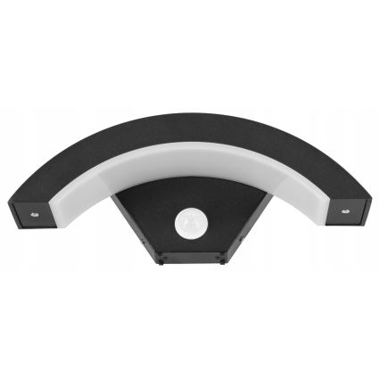 LED lauko sieninis šviestuvas su judesio jutikliu LED/10W/230V IP54 juodas