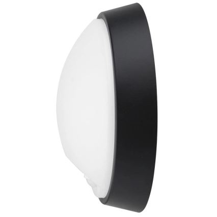 LED Lauko sieninis šviestuvas su jutikliu LED/12W/230V 3000/4000/6500K IP65 juoda