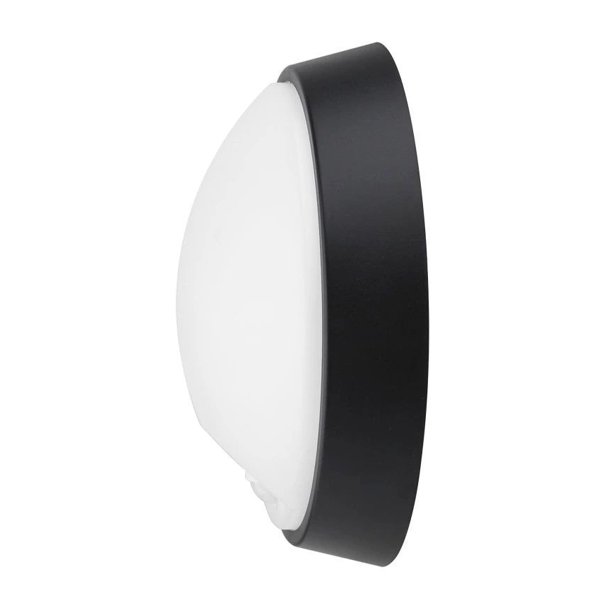 LED Lauko sieninis šviestuvas su jutikliu LED/12W/230V 3000/4000/6500K IP65 juoda
