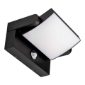 LED Lauko sieninis šviestuvas su jutikliu LED/17W/230V 3000K IP65 juodas