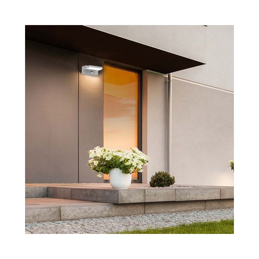 LED Lauko sieninis šviestuvas su jutikliu LED/17W/230V 4000K IP65 balta