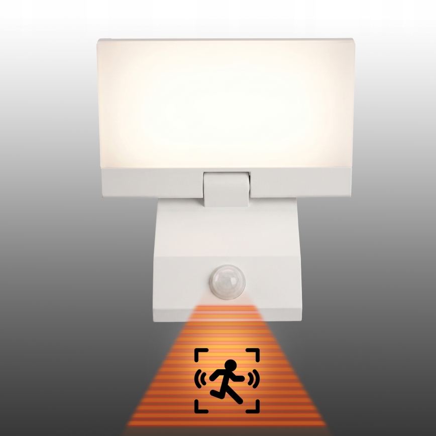 LED lauko sieninis šviestuvas su judesio jutikliu LED/18W/230V IP44 baltas