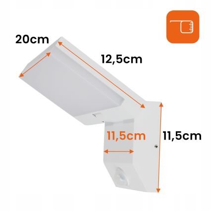 LED lauko sieninis šviestuvas su judesio jutikliu LED/18W/230V IP44 baltas