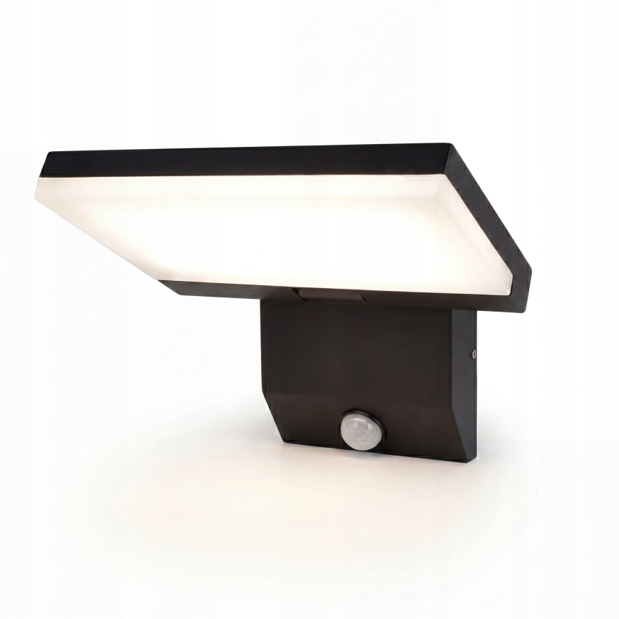 LED lauko sieninis šviestuvas su judesio davikliu LED/18W/230V IP44 juodas
