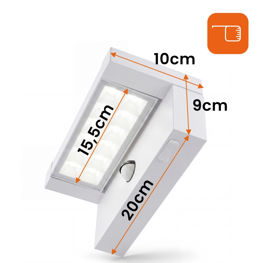 LED Lauko sieninis šviestuvas su judesio ir sutemų jutikliu LED/25W/230V 3000/4000/6500K IP54 balta
