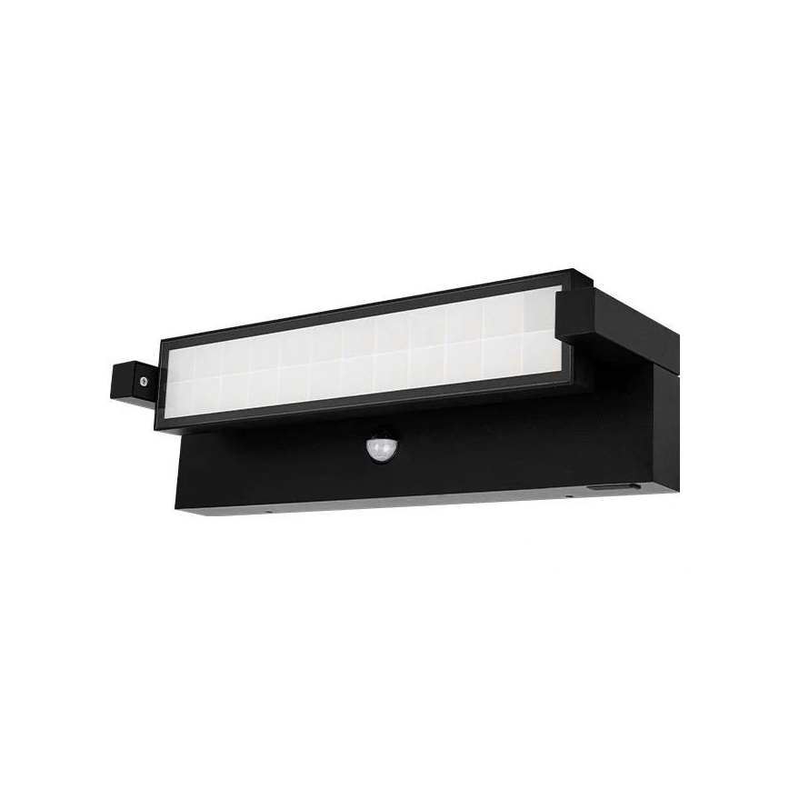 LED lauko sieninis šviestuvas su judesio ir sutemų jutikliu LED/36W/230V 3000/4000/6500K IP54 juodas