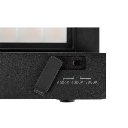 LED lauko sieninis šviestuvas su judesio ir sutemų jutikliu LED/36W/230V 3000/4000/6500K IP54 juodas