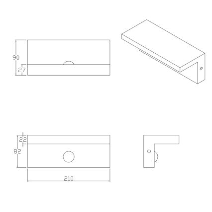 LED Lauko sieninis šviestuvas su jutikliu TESA LED/10W/230V IP54 juoda