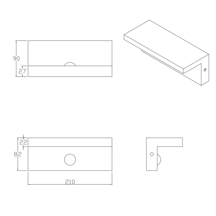 LED Lauko sieninis šviestuvas su jutikliu TESA LED/10W/230V IP54 juoda