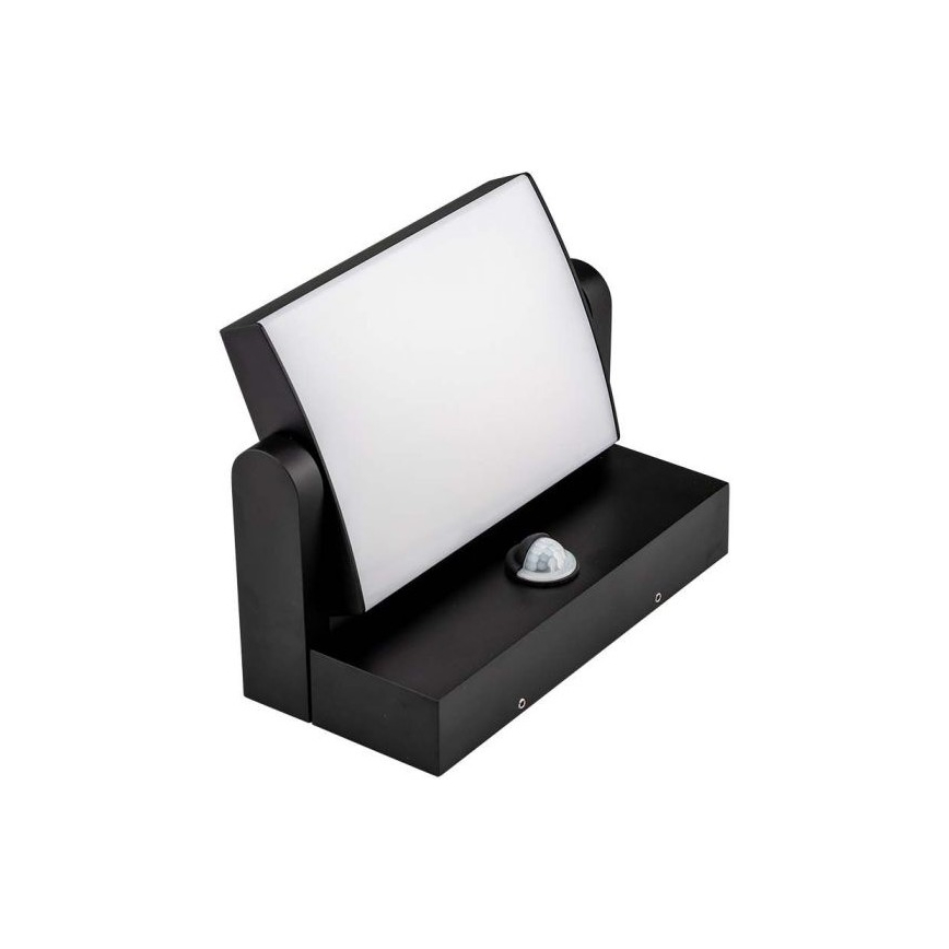 LED Lauko sieninis šviestuvas su jutikliu LED/17W/230V 3000K IP65 juodas