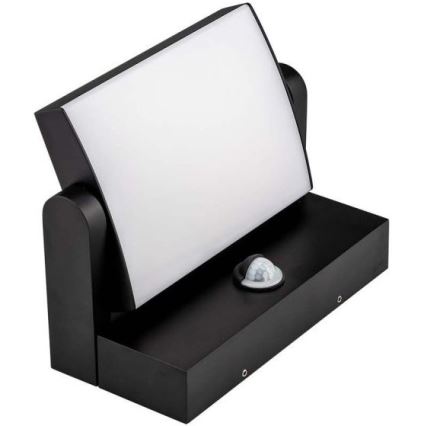 LED Lauko sieninis šviestuvas su jutikliu LED/17W/230V 4000K IP65 juodas