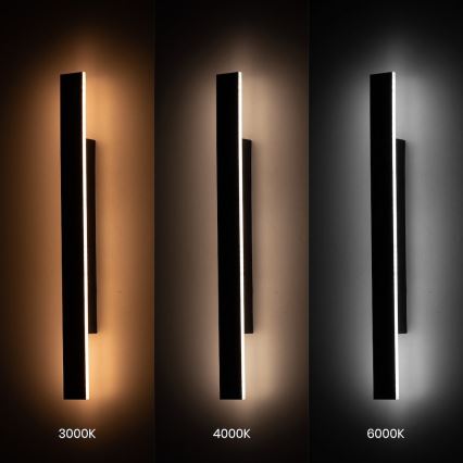 LED lauko sieninis šviestuvas WOW LED/11W/230V 3000/4000/6000K 60 cm IP54 juodas