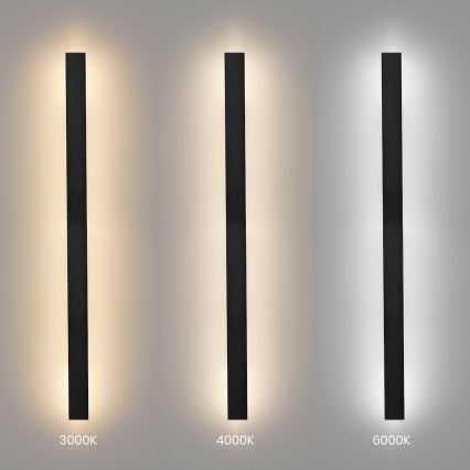 Lauko sieninis LED šviestuvas WOW LED/20W/230V 3000/4000/6000K 120 cm IP54 juoda
