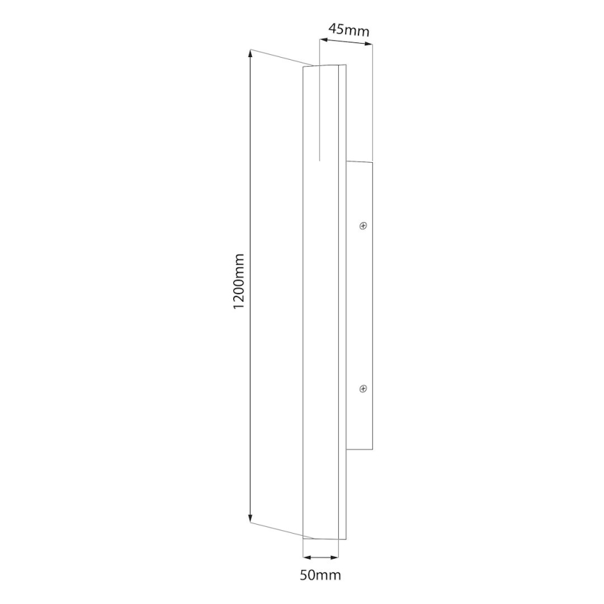 Lauko sieninis LED šviestuvas WOW LED/20W/230V 3000/4000/6000K 120 cm IP54 juoda