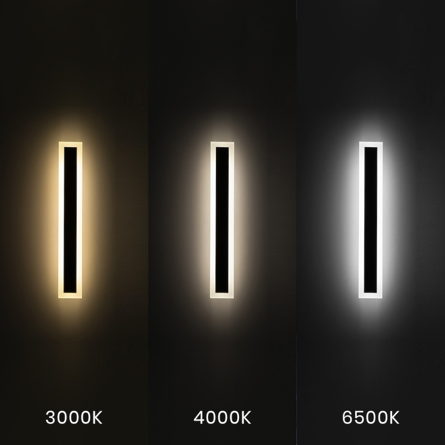 LED lauko sieninis šviestuvas WOW LED/20W/230V 3000/4000/6500K 60 cm IP54 juodas