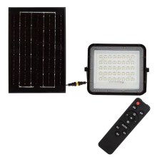 LED Lauko šviesos reguliavimas saulės Prožektoriaus šviestuvas LED/6W/3,2V IP65 4000K juoda + nuotolinio valdymo pultas