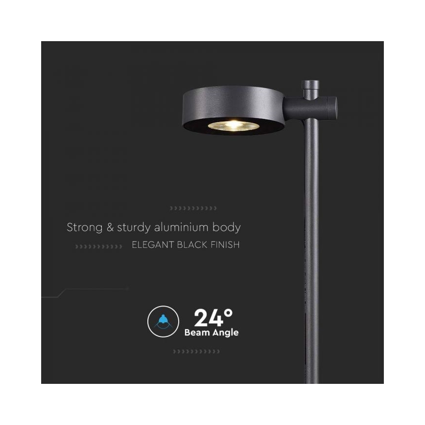 LED lauko šviestuvas, 7 W, 230 V, 4000 K, IP65, juodas, 102 cm