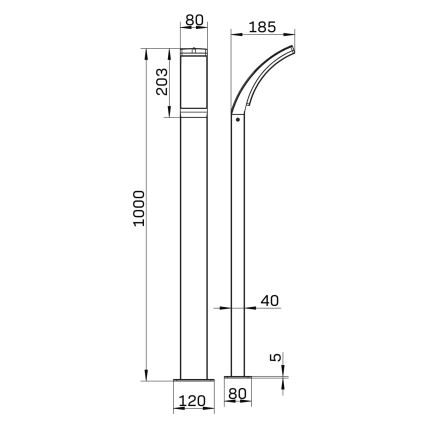 LED lauko šviestuvas AMY LED/12W/230V 100 cm IP44 juoda