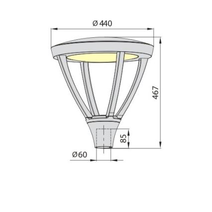 LED Lauko šviestuvas ELGO LED/60W/230V 4000K