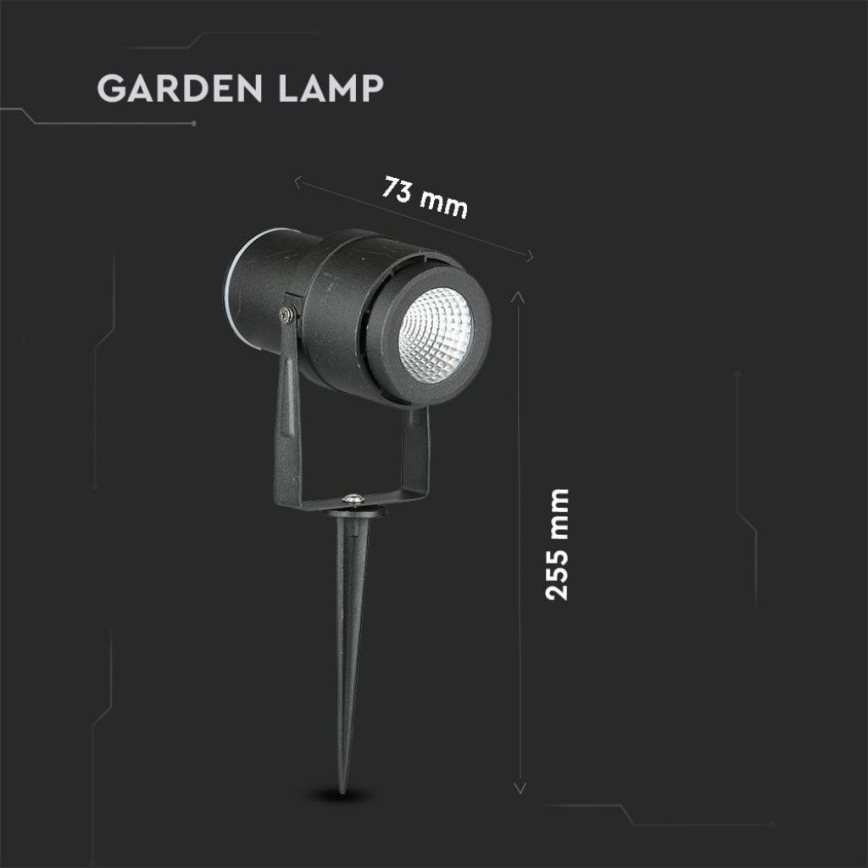 LED lauko šviestuvas LED/12W/100-240V IP65 4000K juoda