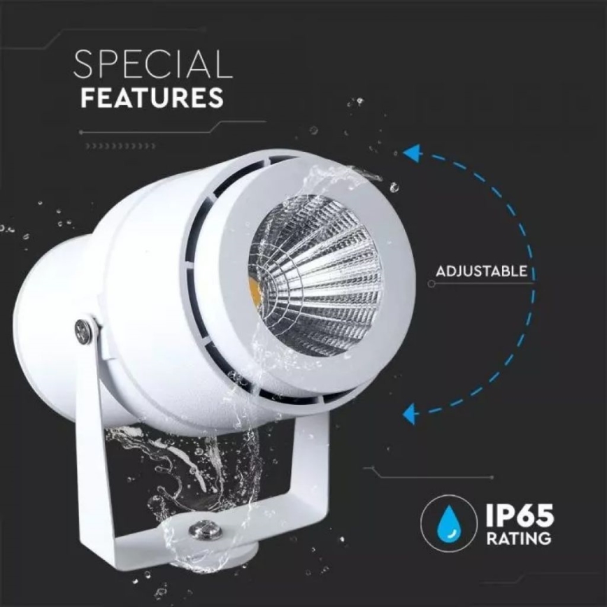 LED lauko šviestuvas LED/12W/100-240V IP65 balta - šviesiai žalia