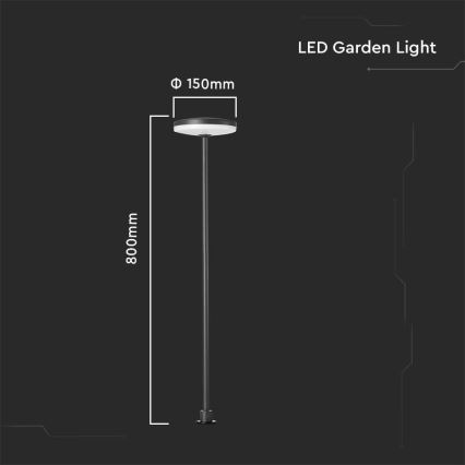 LED lauko šviestuvas LED/12W/230V 4000K IP65 antracitas