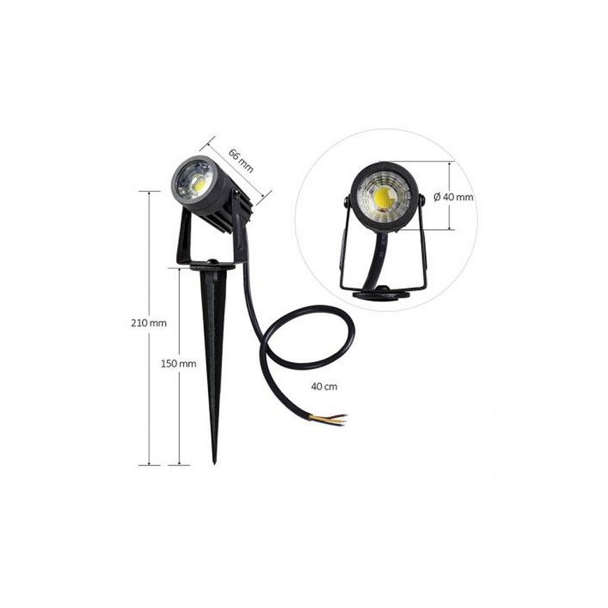 LED lauko šviestuvas LED/3W/230V 2800K IP67 juoda