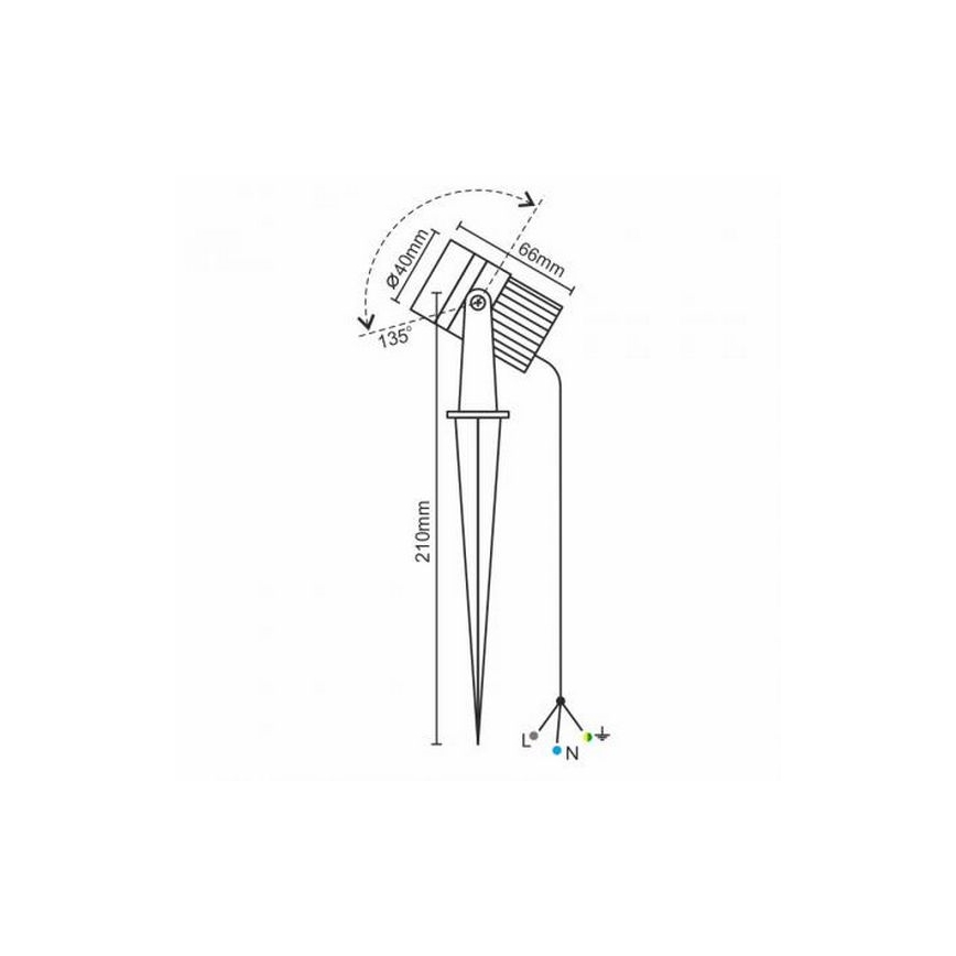 LED lauko šviestuvas LED/3W/230V 4000K IP67 juoda