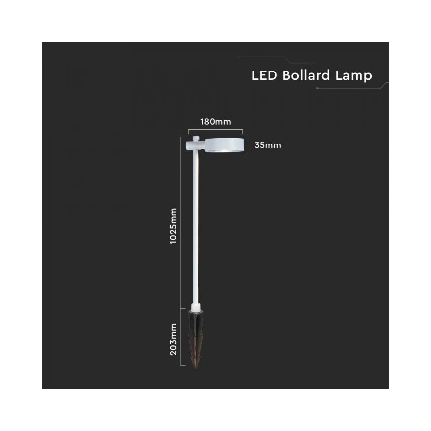 LED lauko šviestuvas LED/7W/230V 4000K IP65 baltas 102 cm
