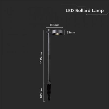 LED lauko šviestuvas LED/7W/230V 4000K IP65 juodas