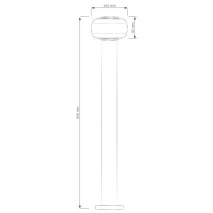 LED lauko šviestuvas MALAGA LED/12W/230V 80 cm IP44 juodas